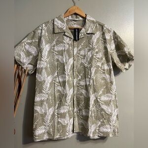 Coofandy Men’s Hawaiian Print Boho 100% Cotton Button Up Shirt  XL NWT